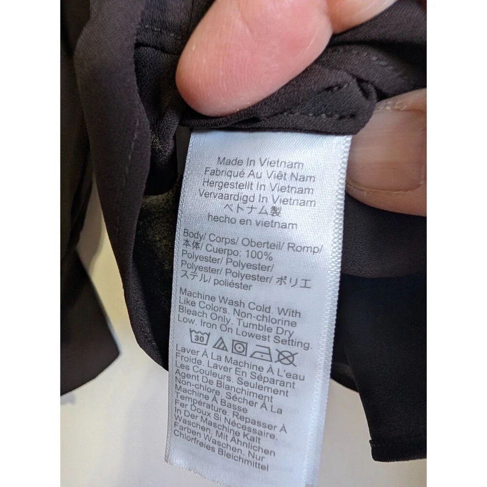 Madewell Chiffon Turtleneck Blouse XS Molasses Brown Smocked Cuff NWT NY352 - Picture 10 of 13